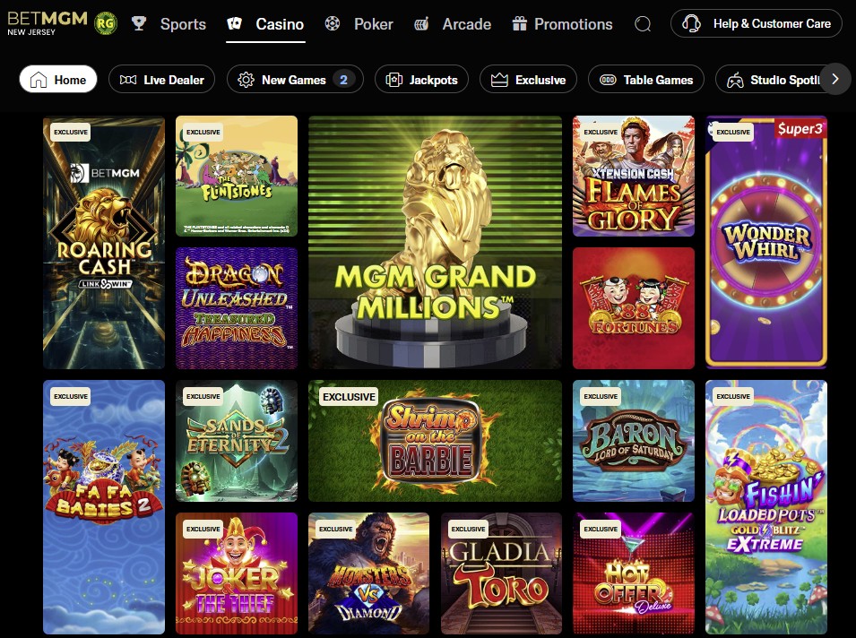 betmgm casino exclusive casino games