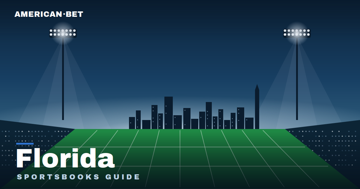 Floodlit stadium at dusk with the Florida skyline — American Bet's guide to the best Florida sportsbooks, betting apps and promos.