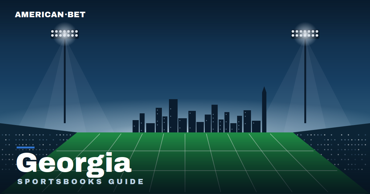 Floodlit stadium at dusk with the Georgia skyline — American Bet's guide to Georgia sports betting laws and when sportsbooks may launch.