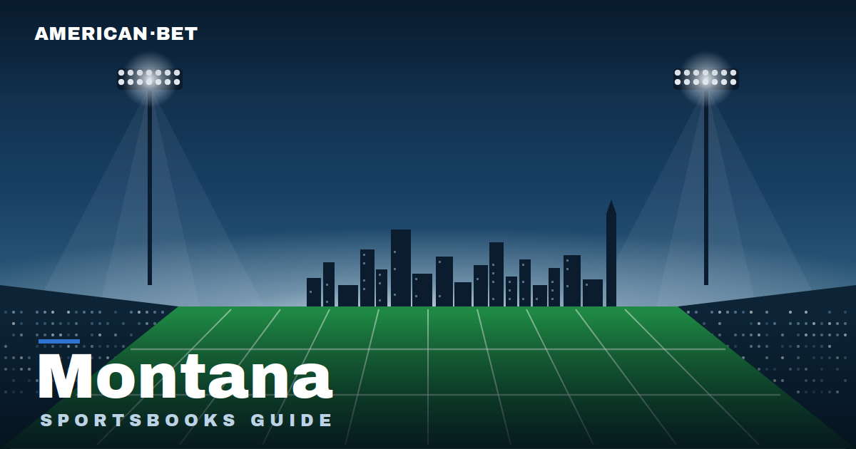 Floodlit stadium at dusk with the Montana skyline — American Bet's guide to Montana retail sportsbooks and betting options.