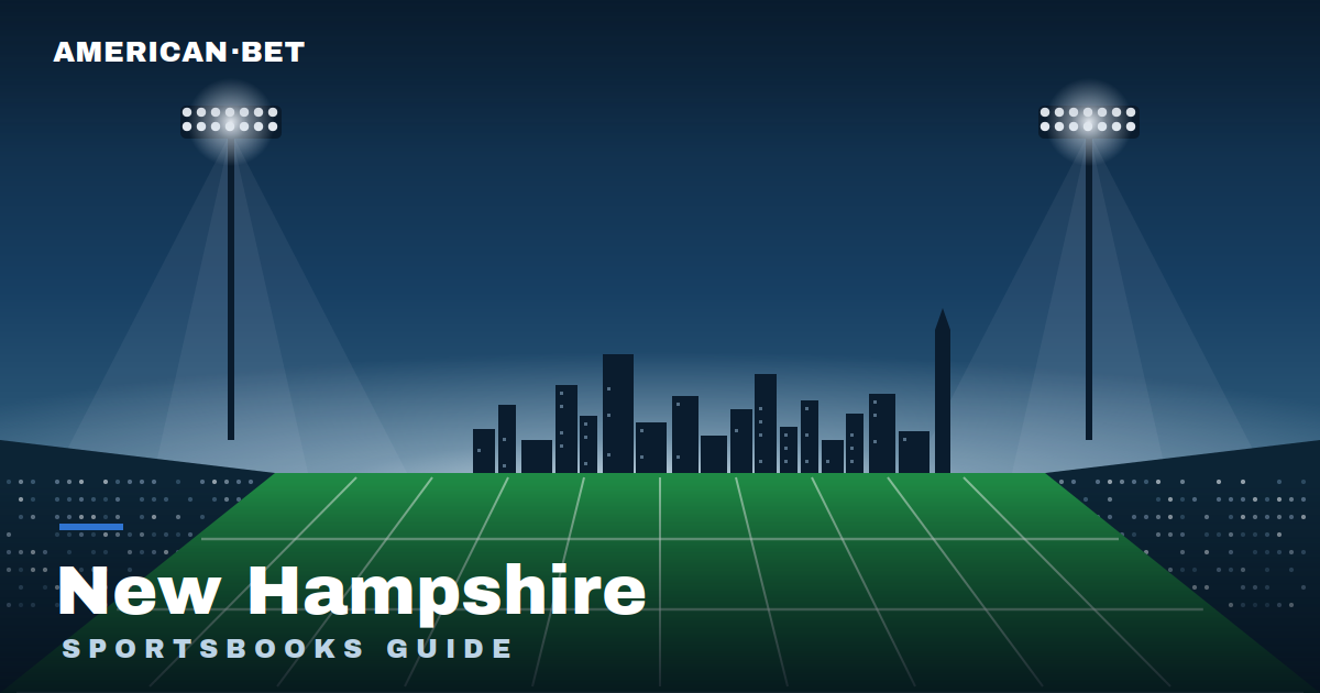 Floodlit stadium at dusk with the New Hampshire skyline — American Bet's guide to the best New Hampshire sportsbooks, betting apps and promos.