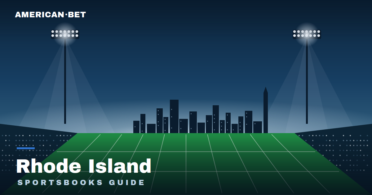 Floodlit stadium at dusk with the Rhode Island skyline — American Bet's guide to the best Rhode Island sportsbooks, betting apps and promos.