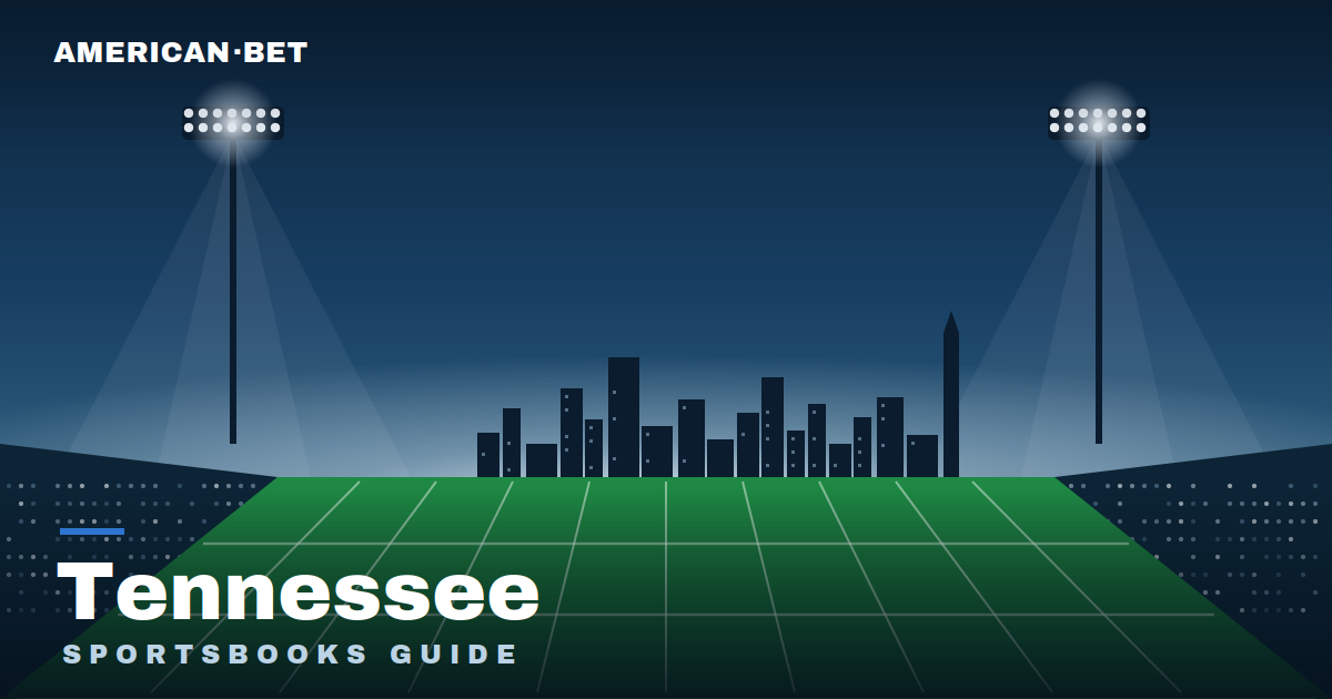 Floodlit stadium at dusk with the Tennessee skyline — American Bet's guide to the best Tennessee sportsbooks, betting apps and promos.