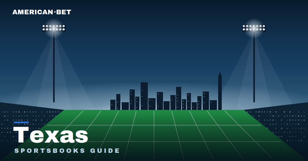 Floodlit stadium at dusk with the Texas skyline — American Bet's guide to Texas sports betting laws and when sportsbooks may launch.