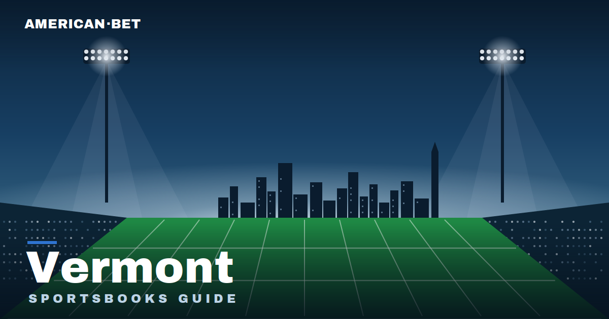 Floodlit stadium at dusk with the Vermont skyline — American Bet's guide to the best Vermont sportsbooks, betting apps and promos.