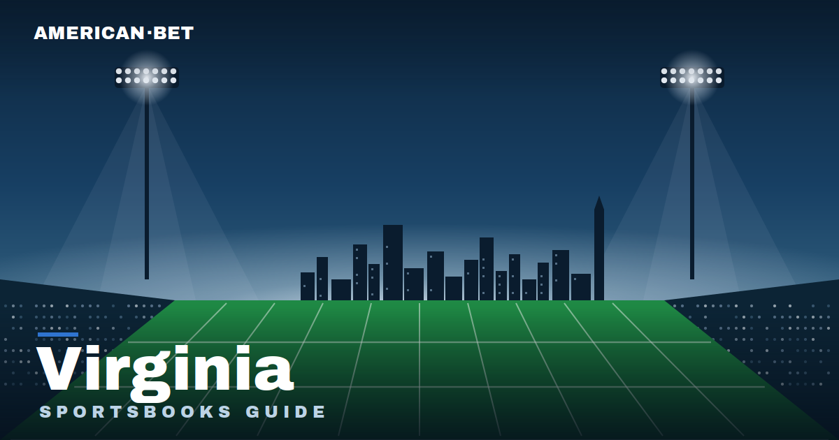 Floodlit stadium at dusk with the Virginia skyline — American Bet's guide to the best Virginia sportsbooks, betting apps and promos.