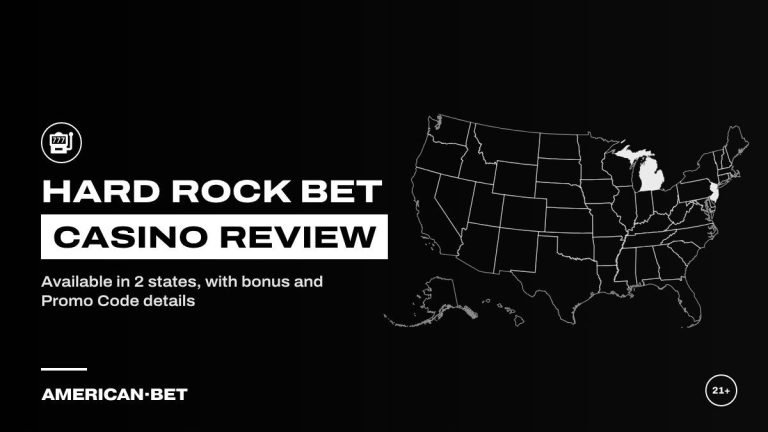 Hard Rock Bet online casino review: US map highlighting the 2 states where Hard Rock Bet accepts players