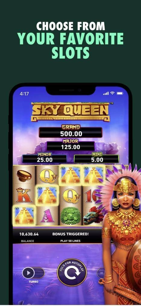 bet365 Casino app showing the Sky Queen slot and its jackpot tiers