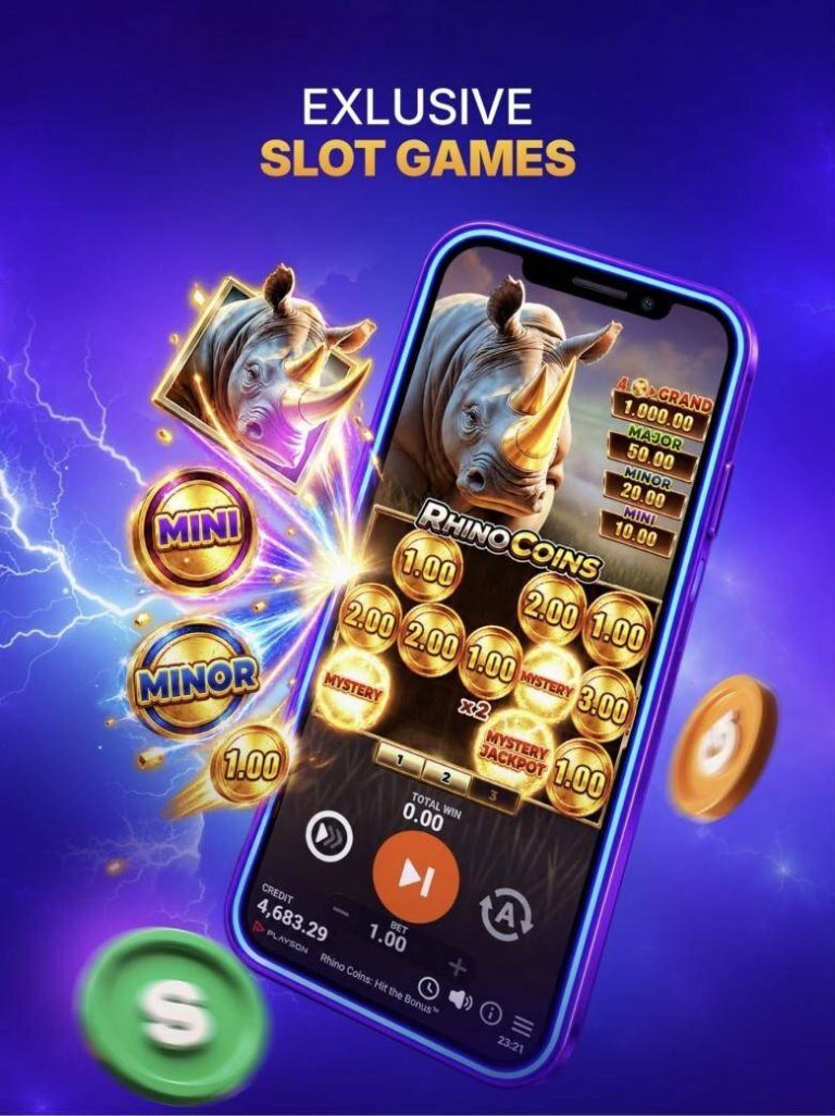 RealPrize app panel promoting its exclusive slot games